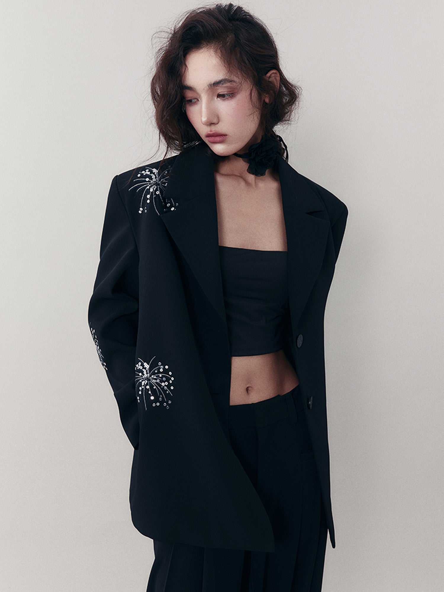 AnnoMundi Firework Embroidered Relaxed Suit Set
