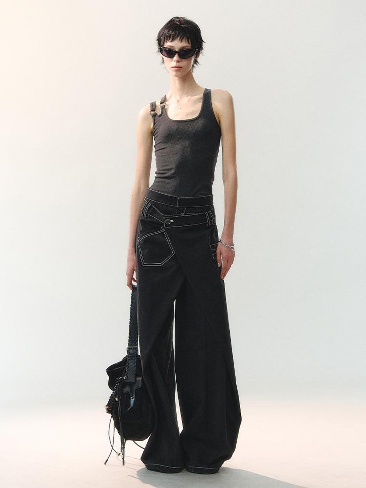 AnnoMundi Floor Length Deconstructed Overlap Placket Washed Women&