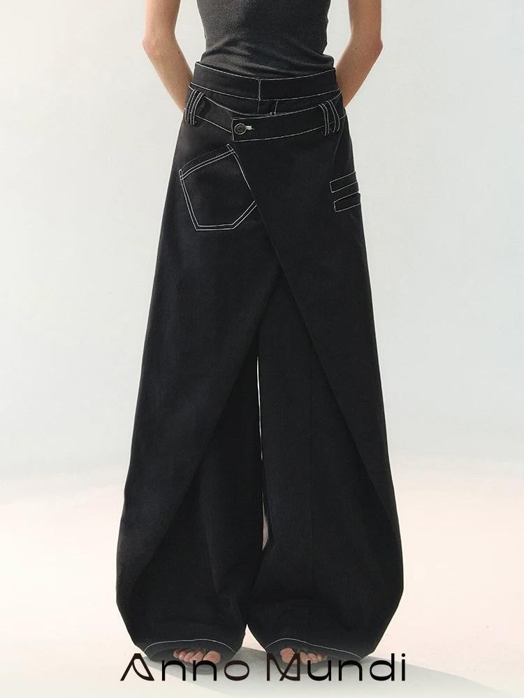AnnoMundi Floor Length Deconstructed Overlap Placket Washed Women&