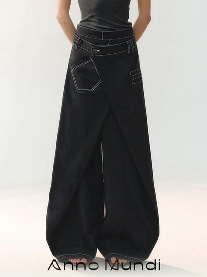 AnnoMundi Floor Length Deconstructed Overlap Placket Washed Women&