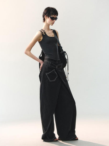 AnnoMundi Floor Length Deconstructed Overlap Placket Washed Women&