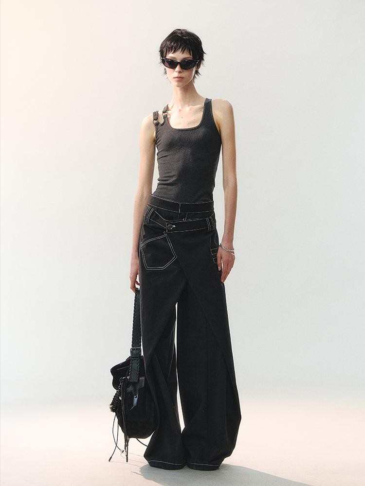 AnnoMundi Floor Length Deconstructed Overlap Placket Washed Women&