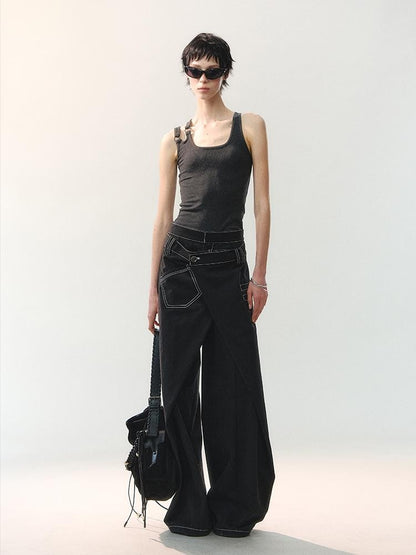 AnnoMundi Floor Length Deconstructed Overlap Placket Washed Women&