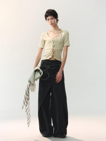 AnnoMundi Floor Length Deconstructed Overlap Placket Washed Women&