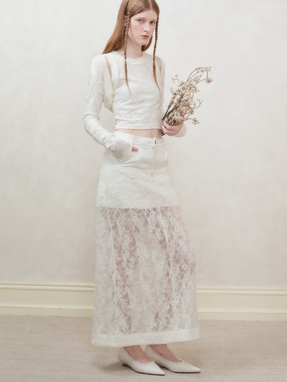AnnoMundi Floral Branch Cropped Textured Jacquard Women&