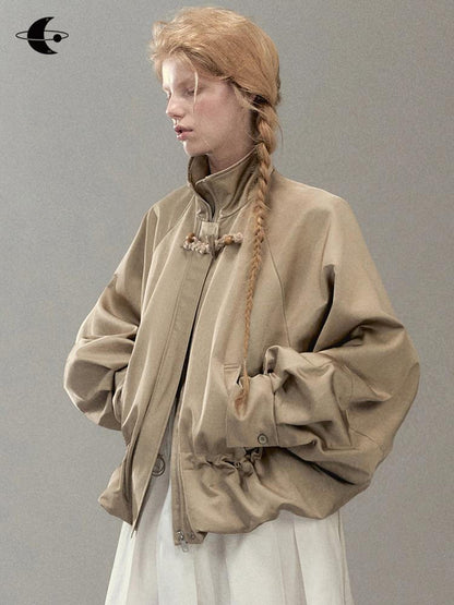 AnnoMundi Floral Bud Sleeve Short Trench Coat