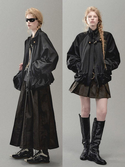 AnnoMundi Floral Bud Sleeve Short Trench Coat