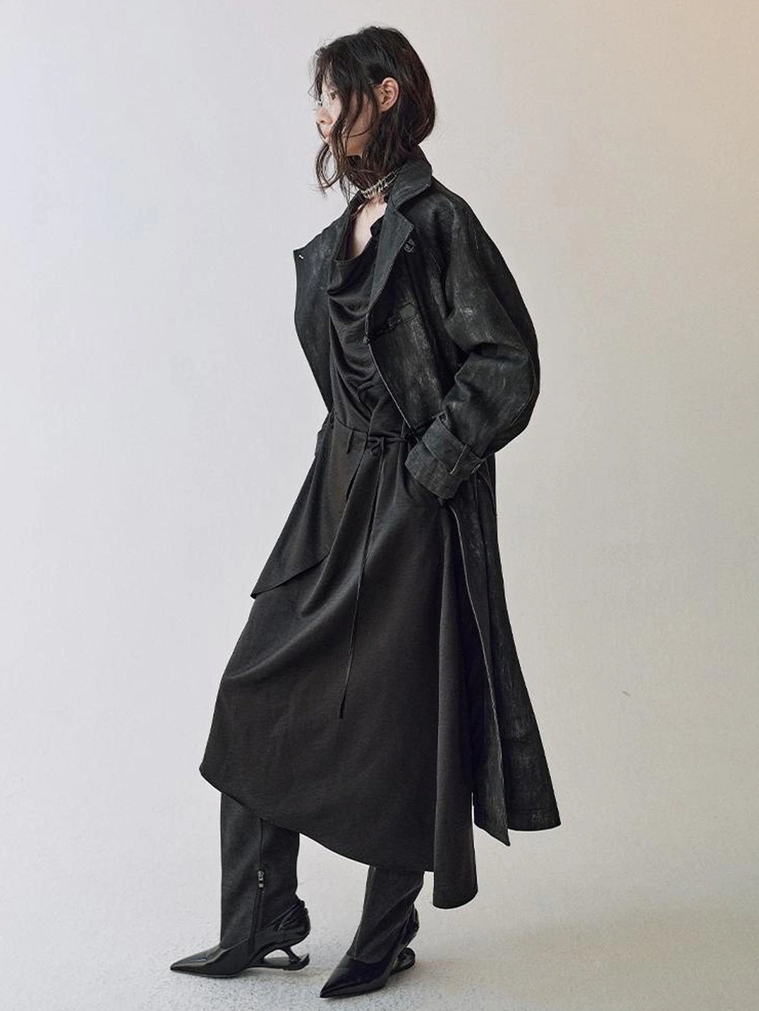 AnnoMundi Floral Draped Waist Defining Midi Dress Dresses