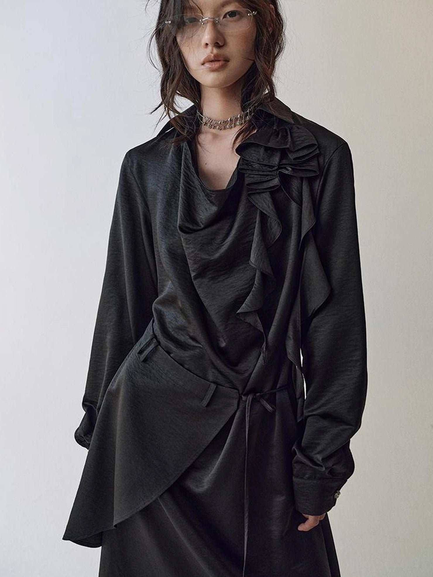 AnnoMundi Floral Draped Waist Defining Midi Dress Dresses