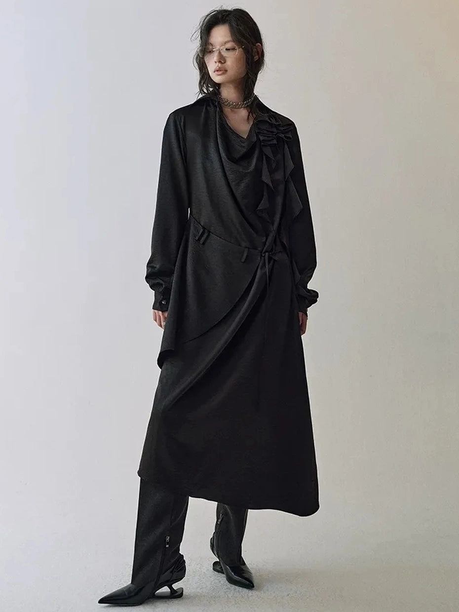 AnnoMundi Floral Draped Waist Defining Midi Dress Dresses