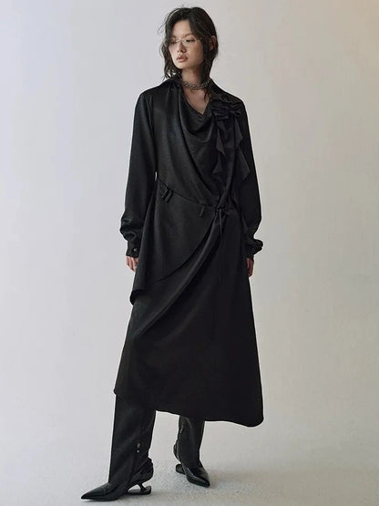 AnnoMundi Floral Draped Waist Defining Midi Dress Dresses