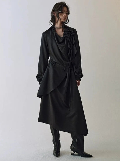 AnnoMundi Floral Draped Waist Defining Midi Dress Dresses