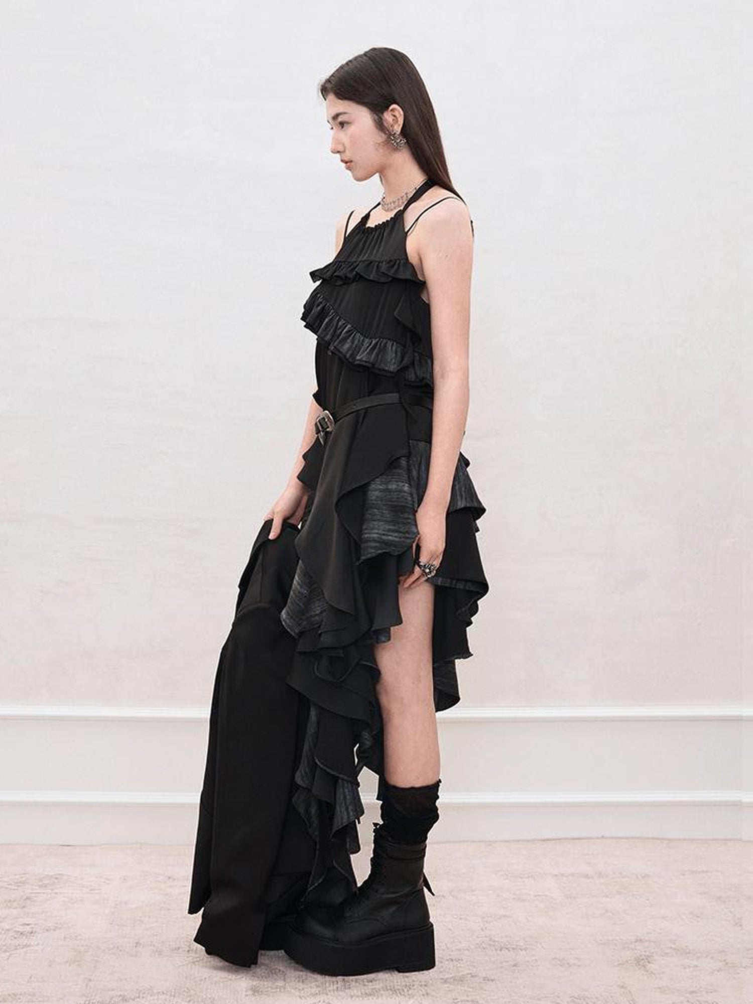 AnnoMundi Floral Lace Up Vacation French A Line Slip Dress