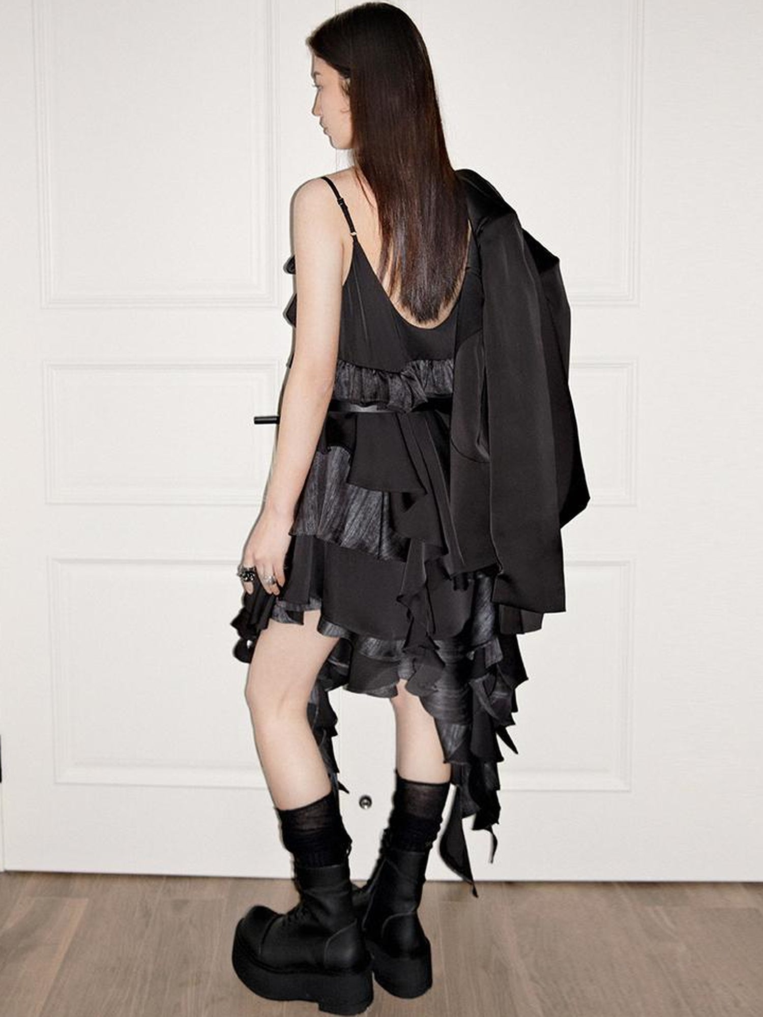 AnnoMundi Floral Lace Up Vacation French A Line Slip Dress