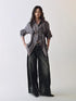 AnnoMundi Floral Pleat Checkered Shirt Skirt Set