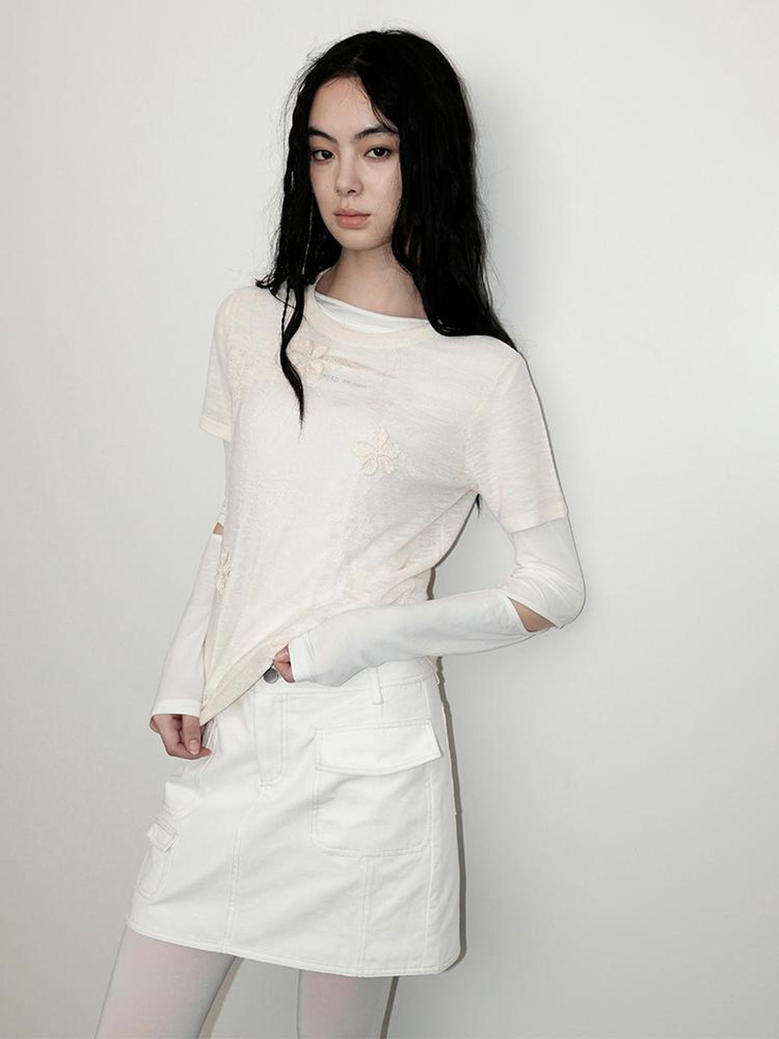 AnnoMundi Floral Shadow Knit T Shirt