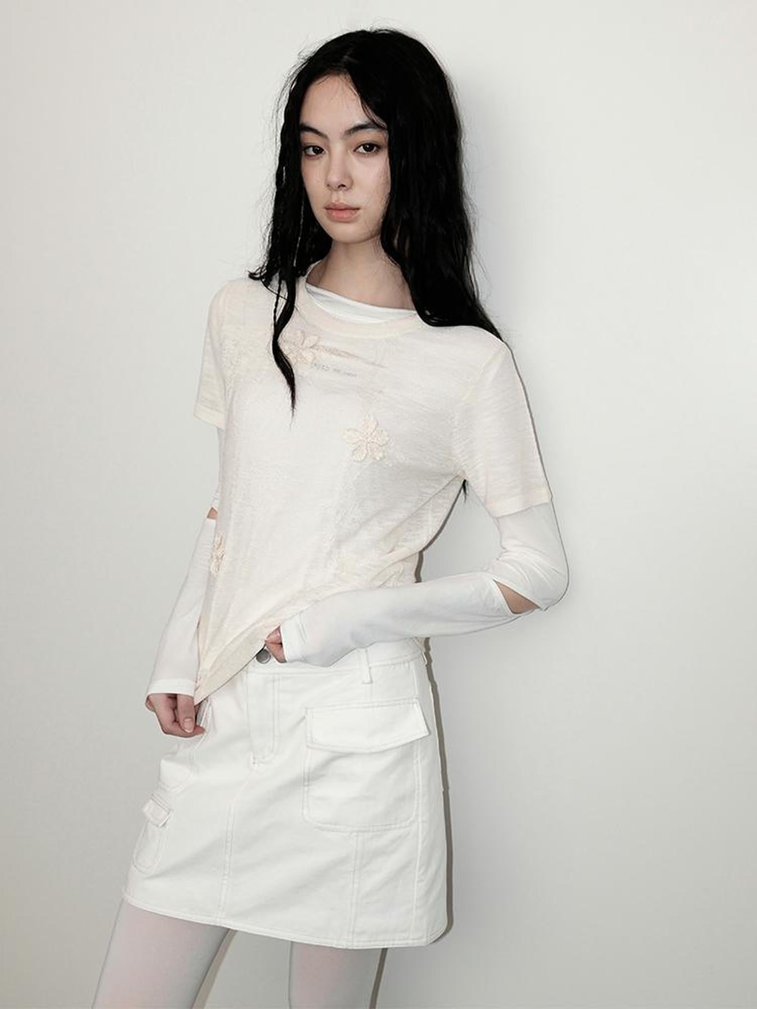 AnnoMundi Floral Shadow Knit T Shirt