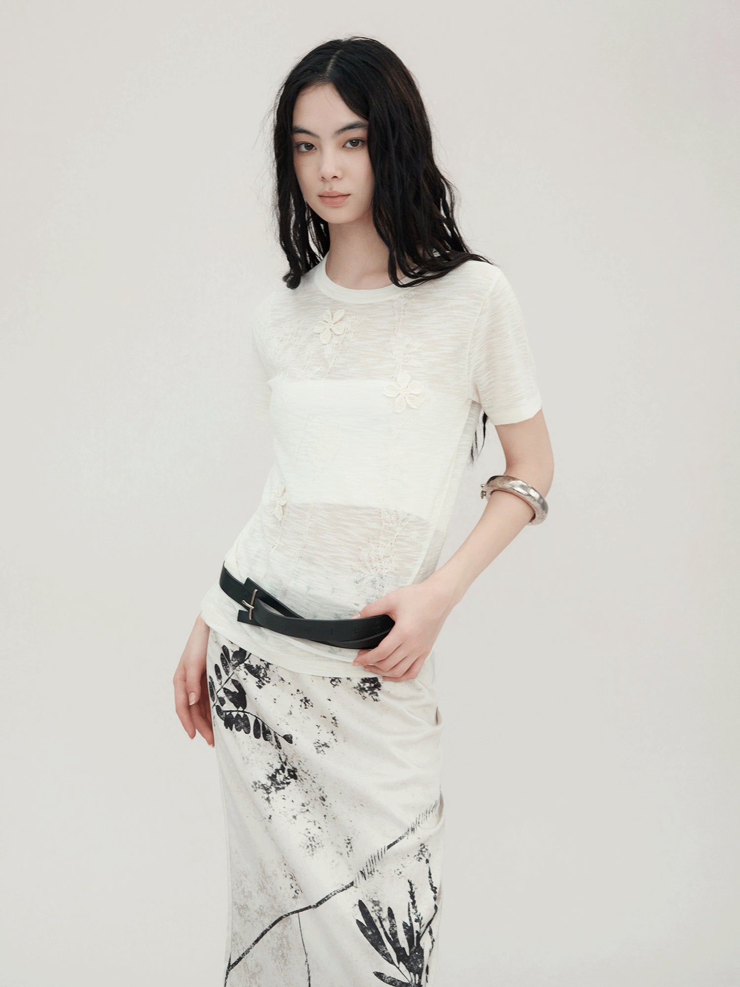 AnnoMundi Floral Shadow Knit T Shirt
