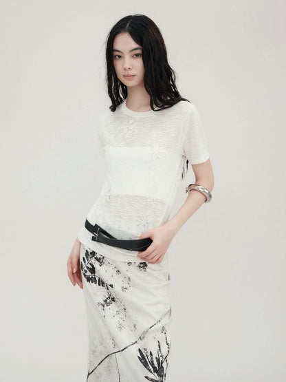 AnnoMundi Floral Shadow Knit T Shirt