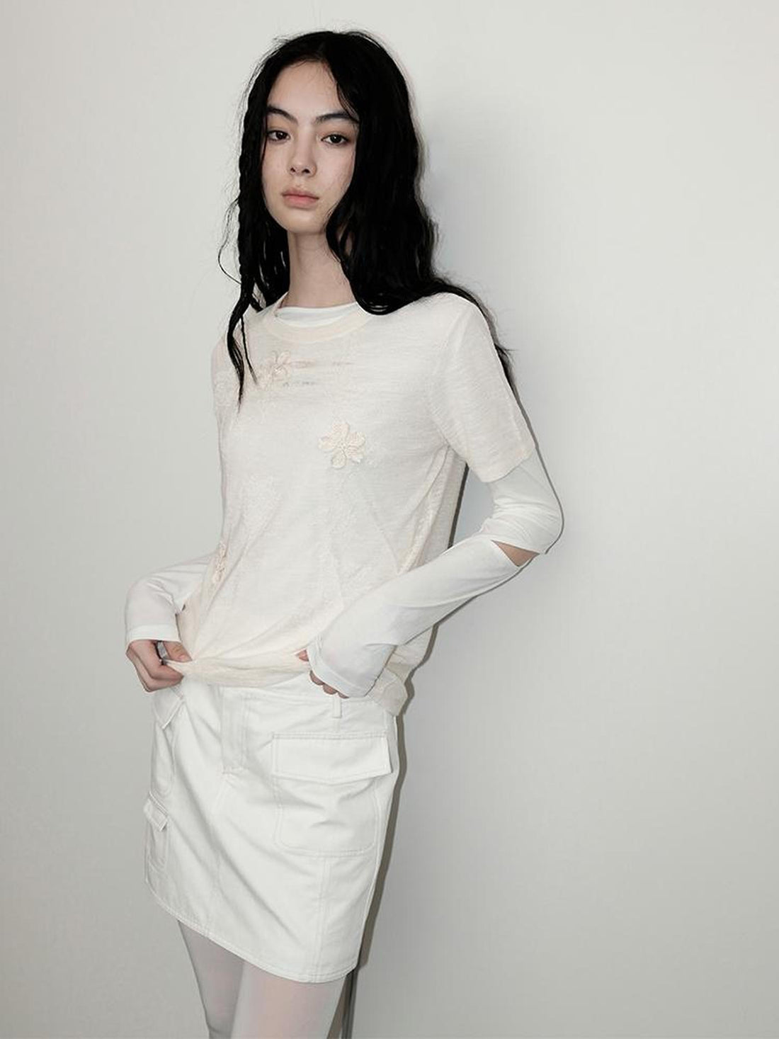 AnnoMundi Floral Shadow Knit T Shirt