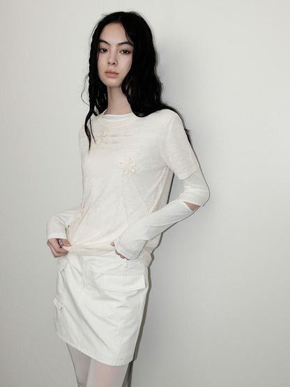 AnnoMundi Floral Shadow Knit T Shirt