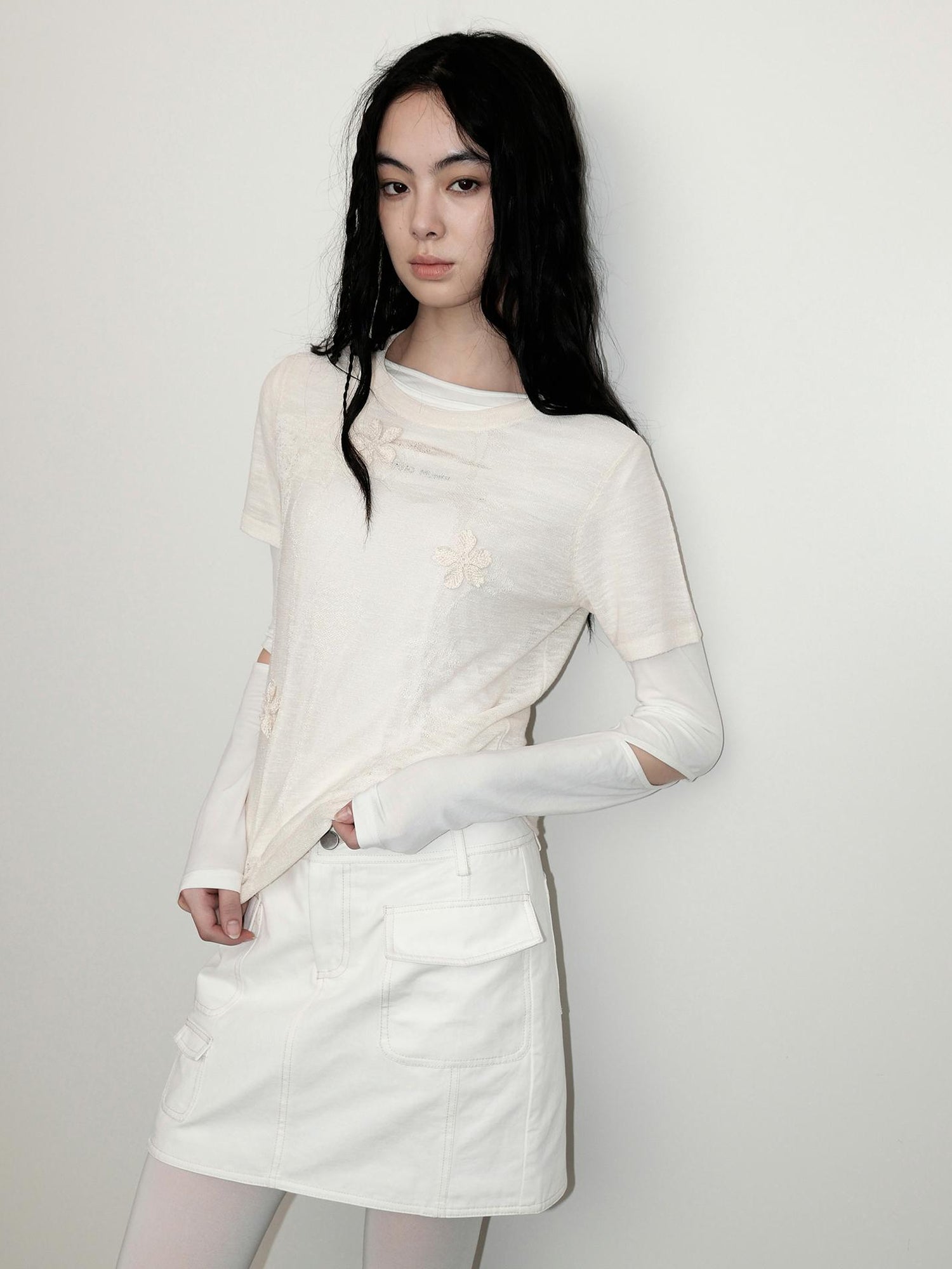 AnnoMundi Floral Shadow Knit T Shirt