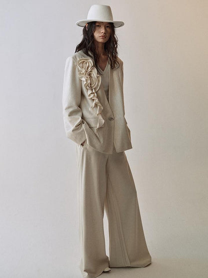 AnnoMundi Floral Texture Detachable Blazer