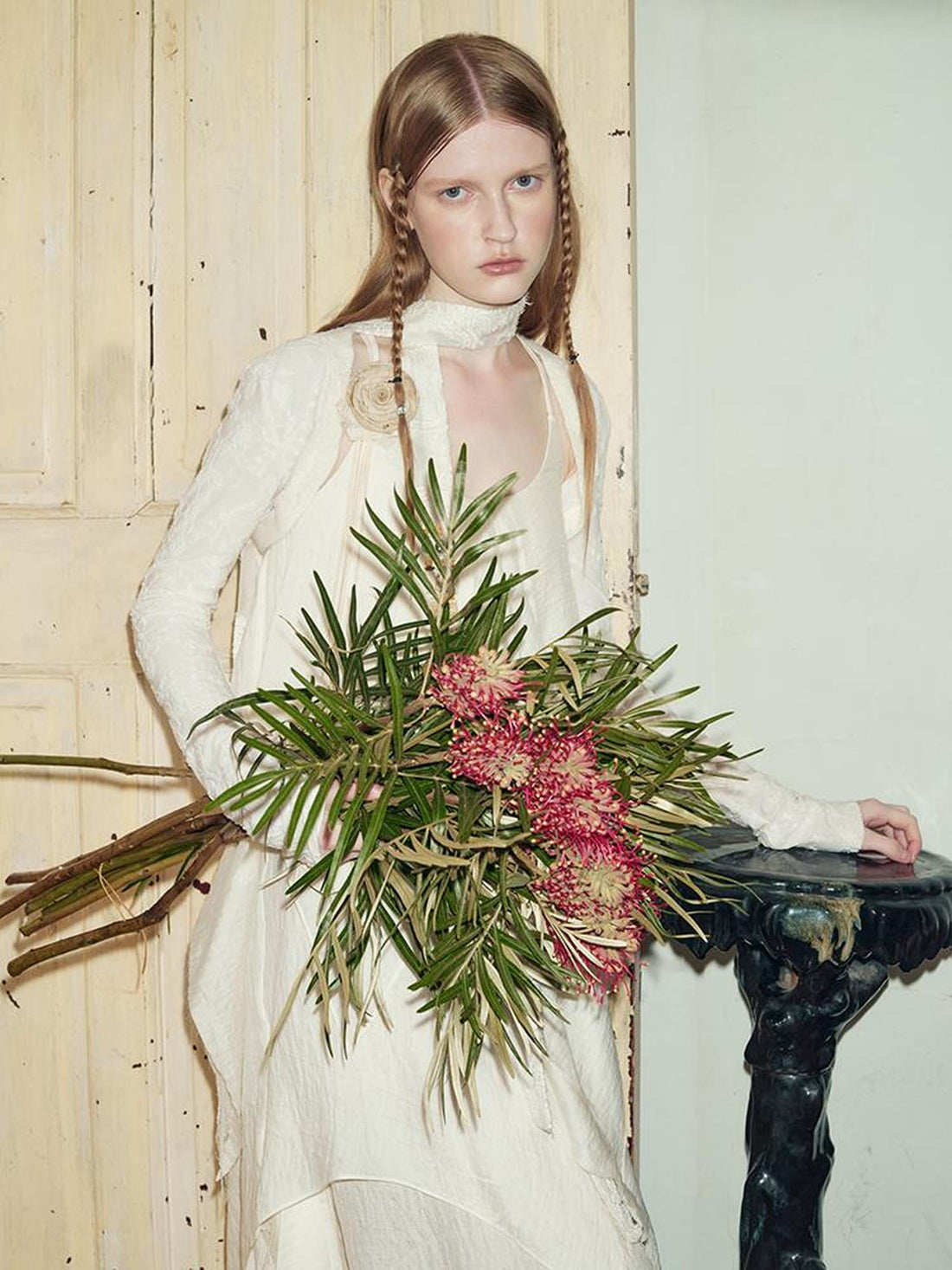 AnnoMundi Floral Weave Jacquard Vest With Dress