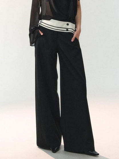 AnnoMundi Foldover Wide Waist Button Detail Women&