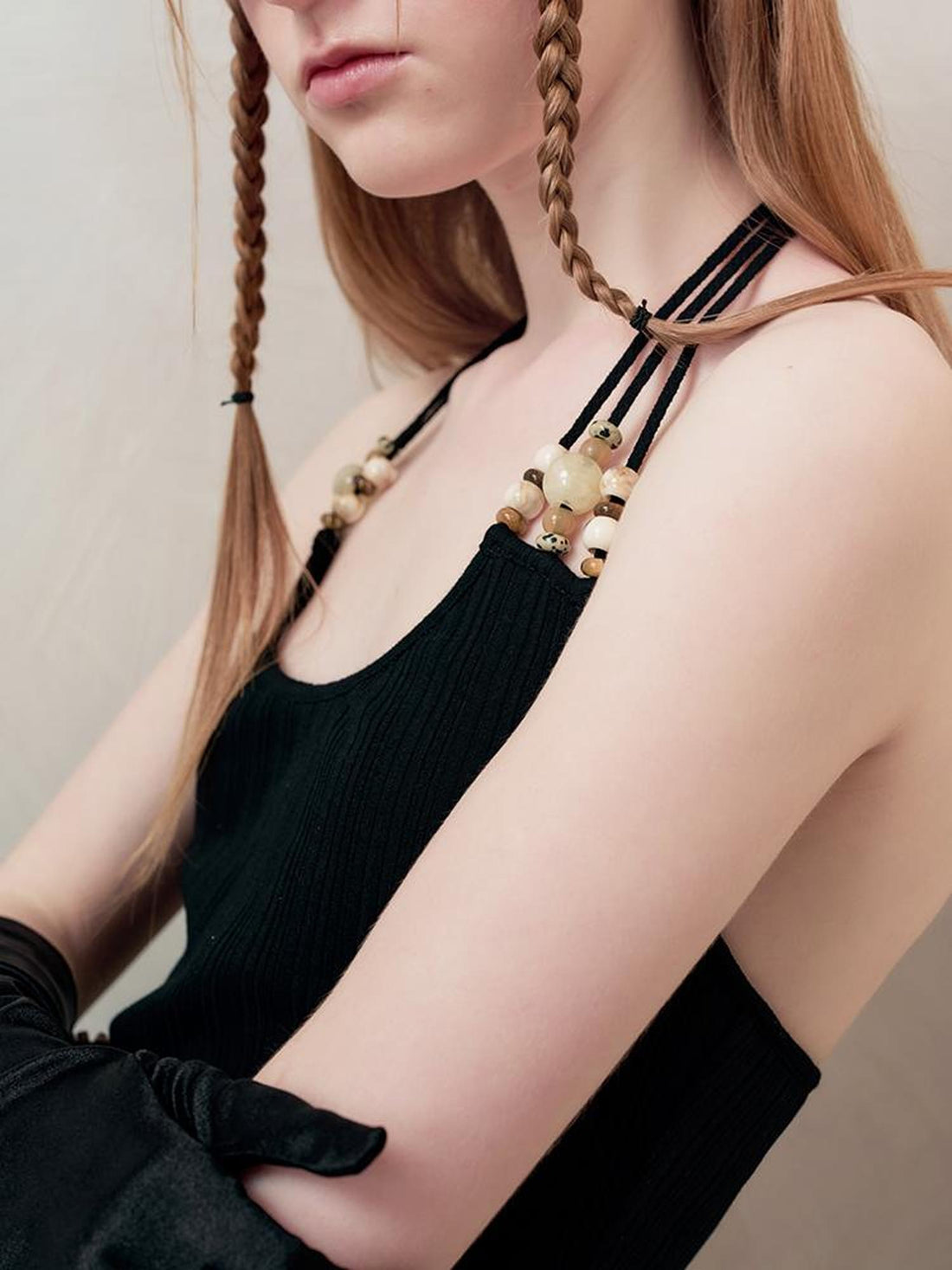 AnnoMundi French Beaded Strap Halter Top