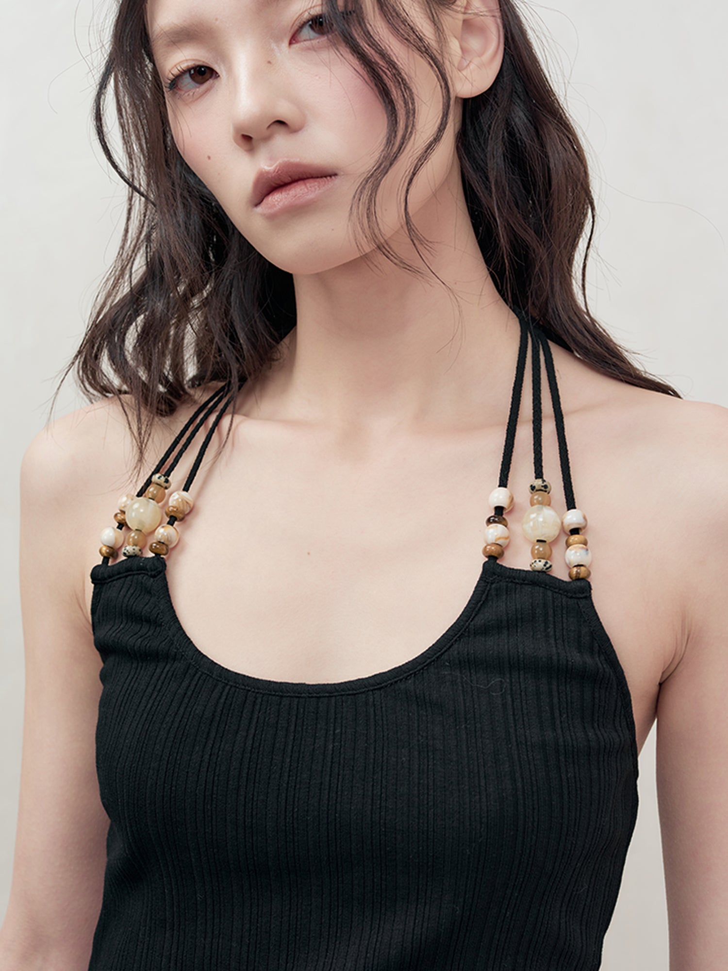 AnnoMundi French Beaded Strap Halter Top
