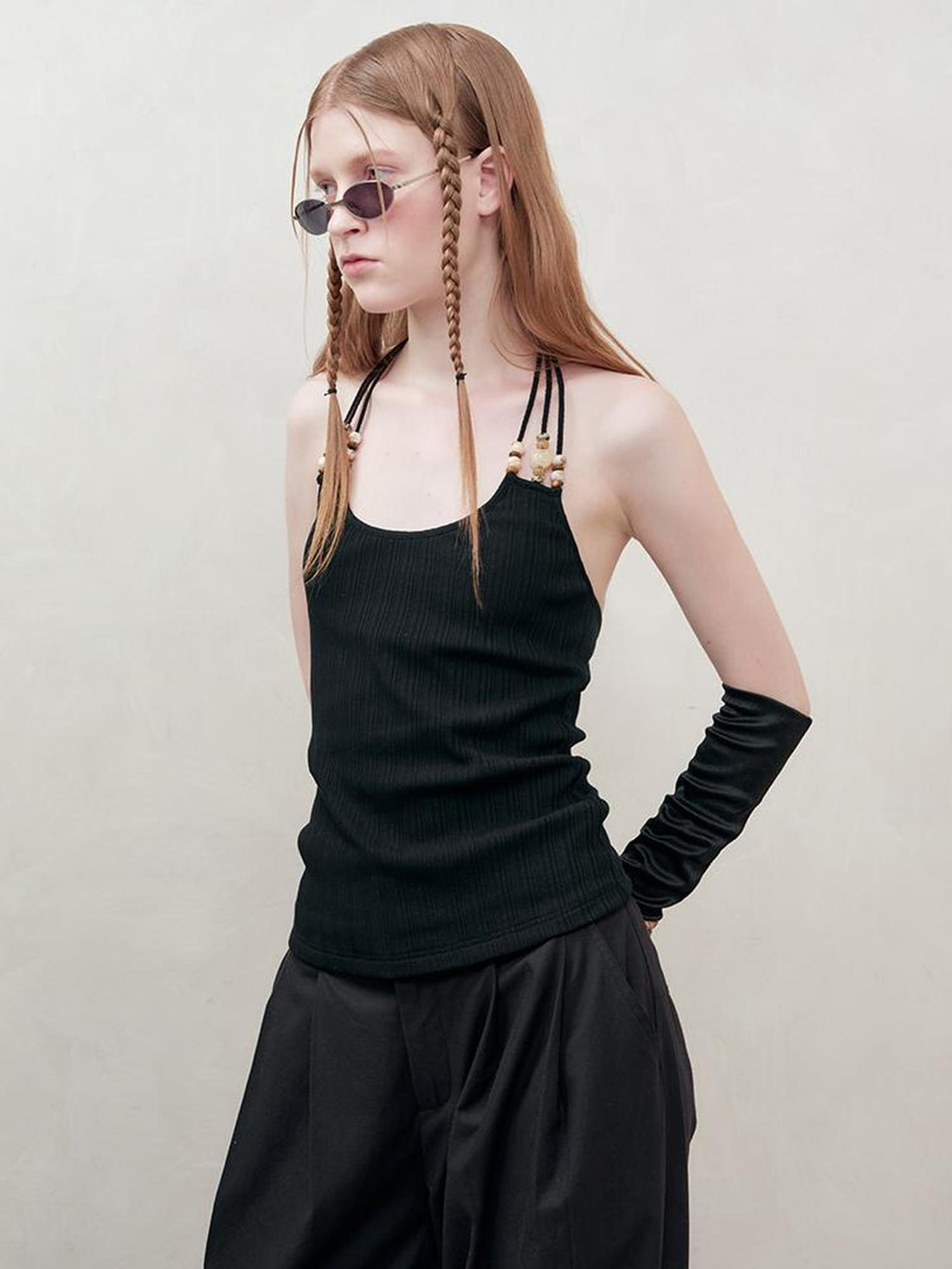AnnoMundi French Beaded Strap Halter Top