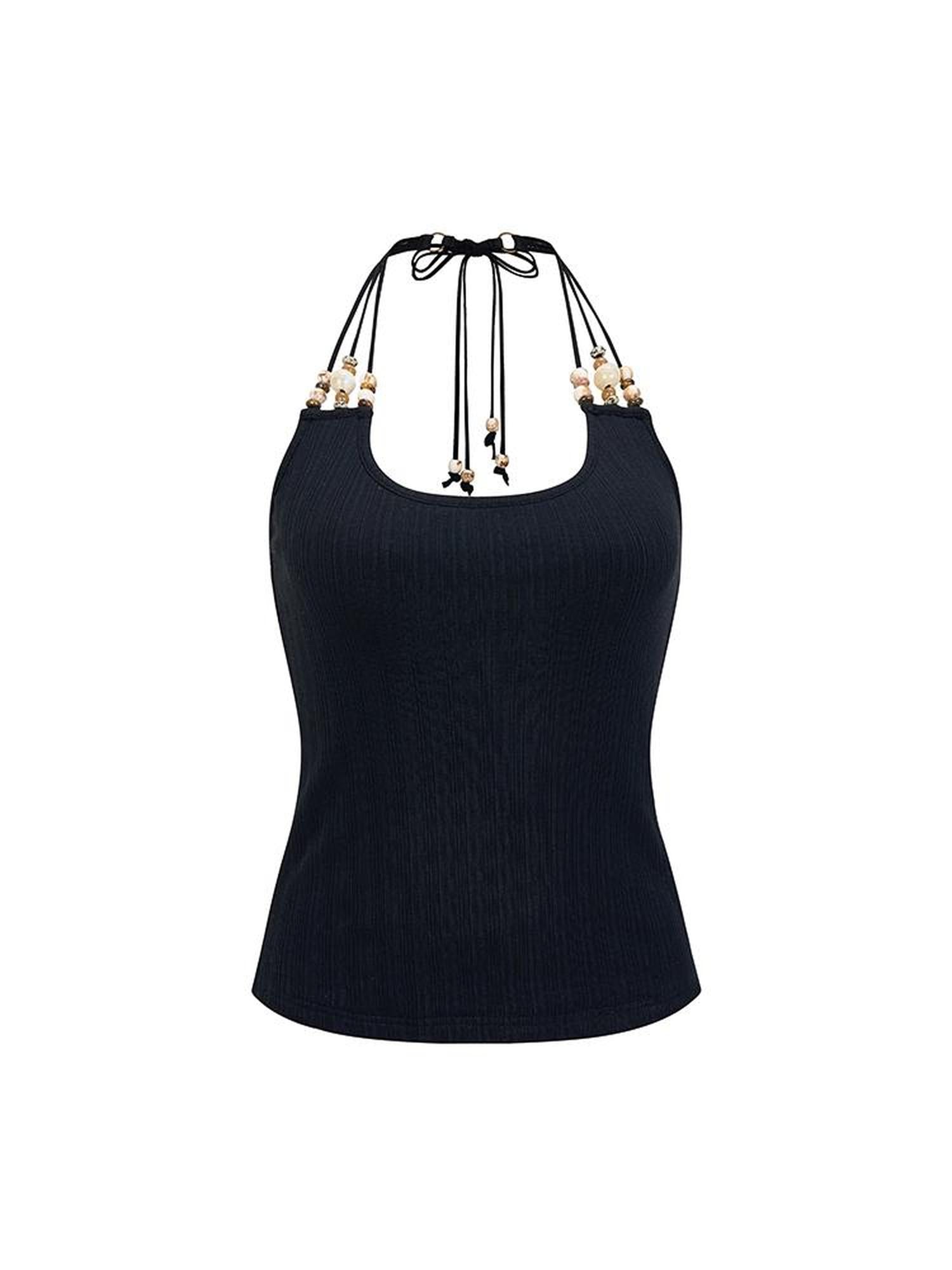 AnnoMundi French Beaded Strap Halter Top