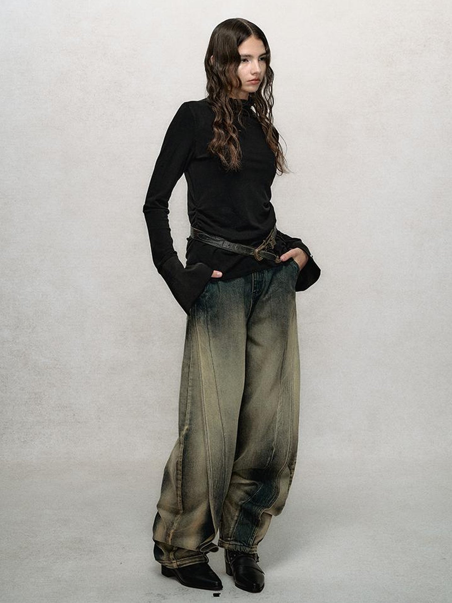 AnnoMundi French Lace Trimmed Wool Blend Knit Top With Flocked Detail