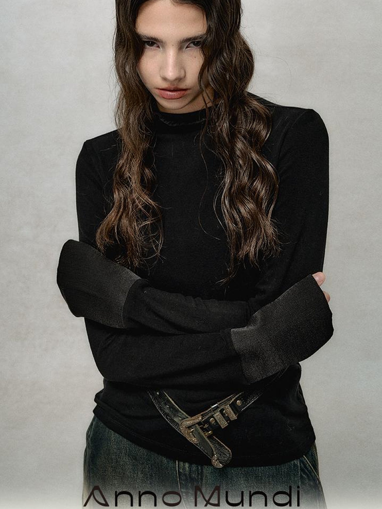 AnnoMundi French Lace Trimmed Wool Blend Knit Top With Flocked Detail