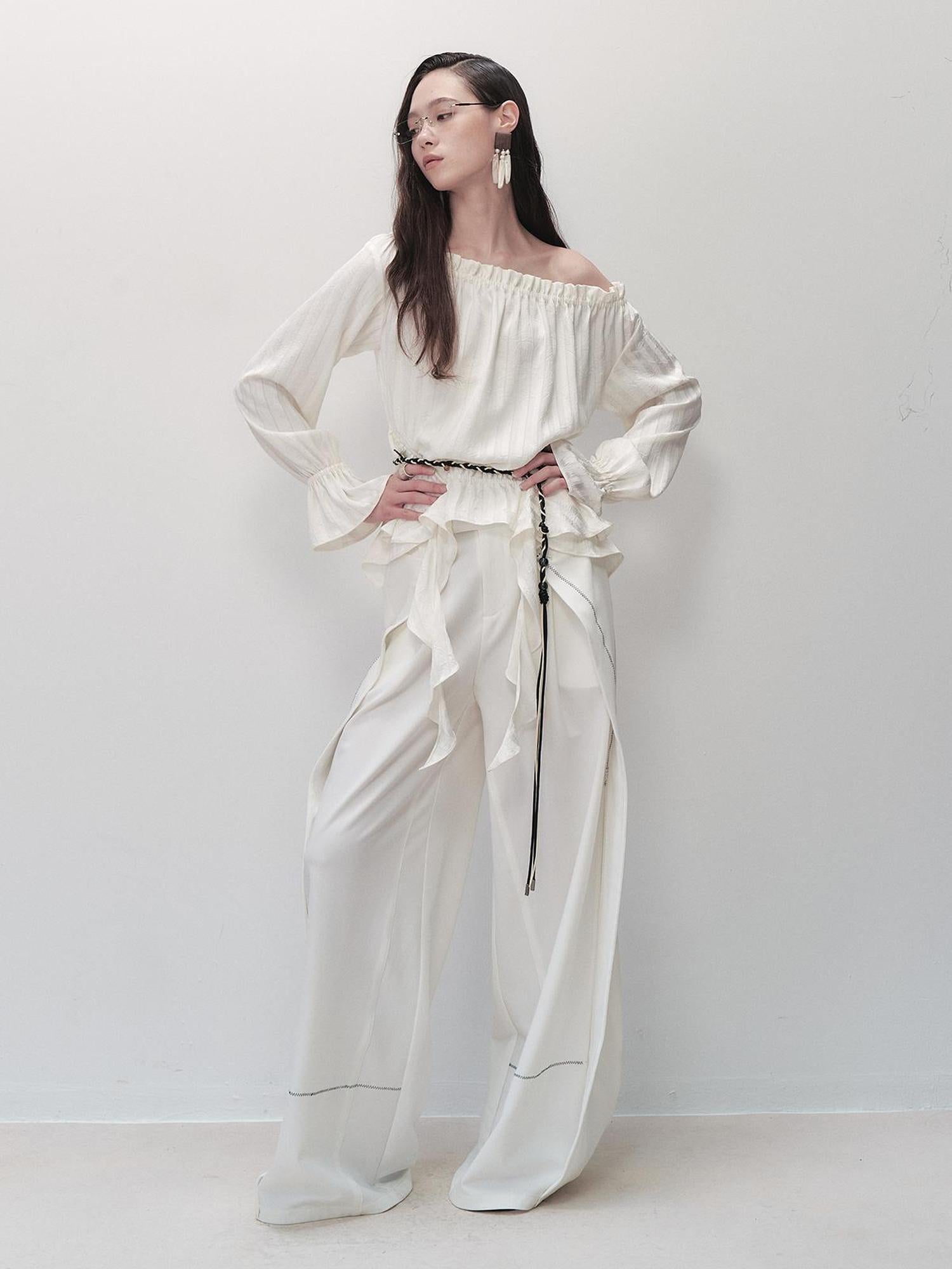 AnnoMundi French Ruffled Off Shoulder Blouse