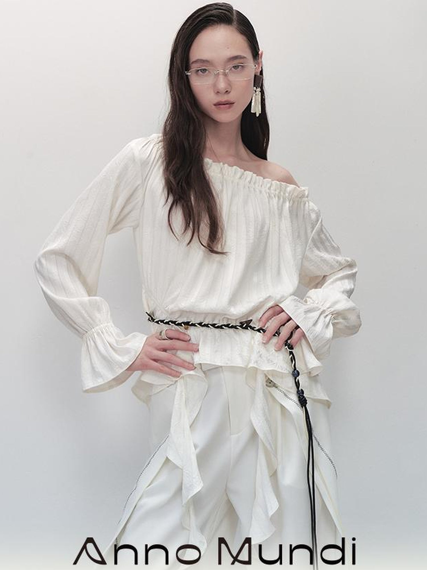 AnnoMundi French Ruffled Off Shoulder Blouse