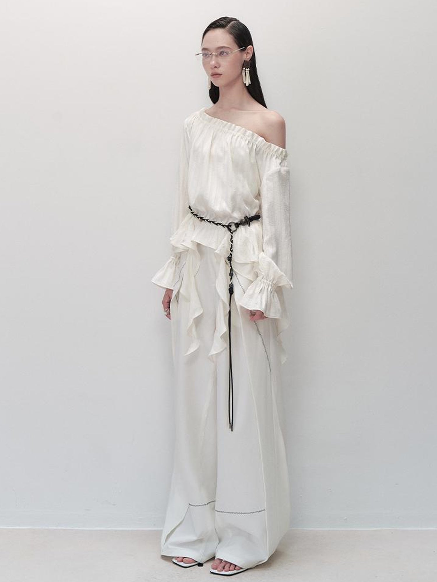 AnnoMundi French Ruffled Off Shoulder Blouse