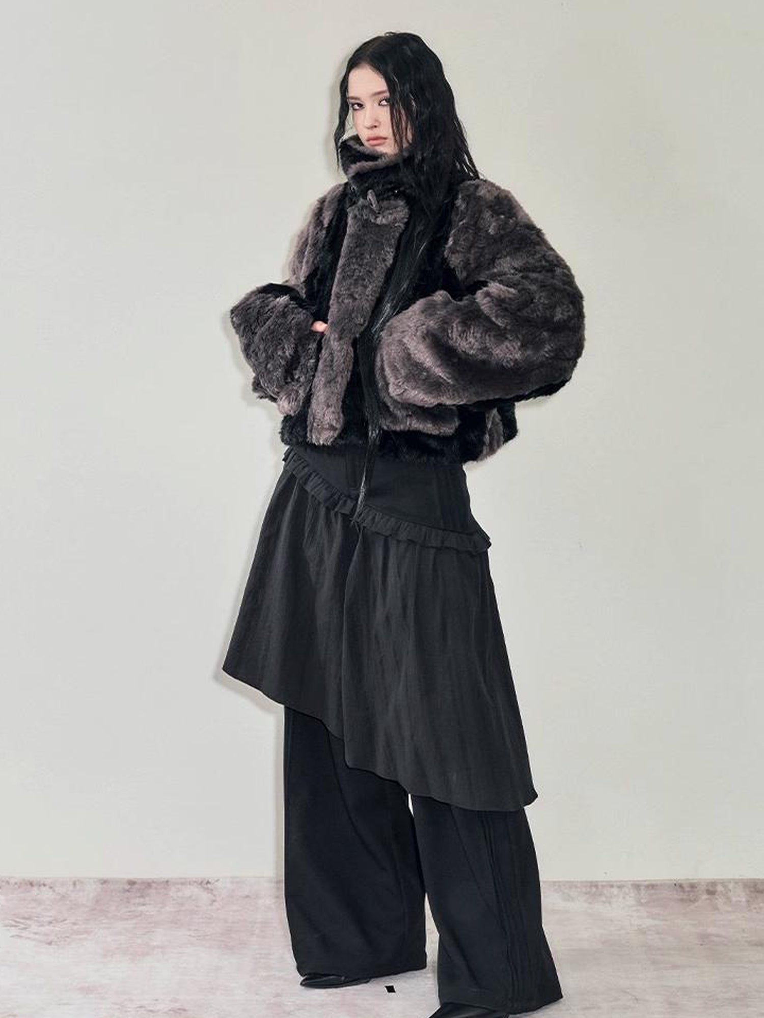 AnnoMundi French Style Layered Ruffle Wide Leg Palazzo Pants