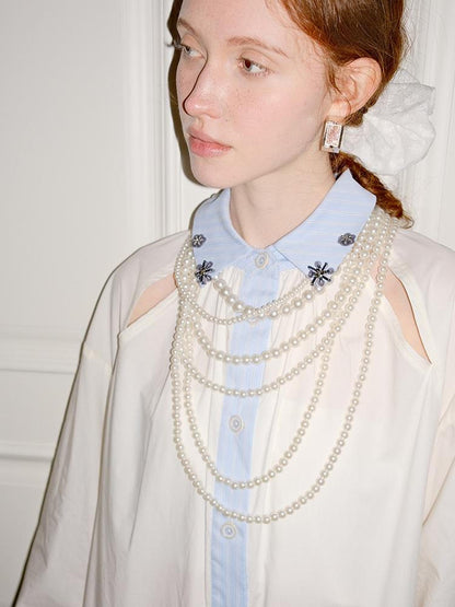 AnnoMundi French White Ruffle Sleeveless Shirt Dress