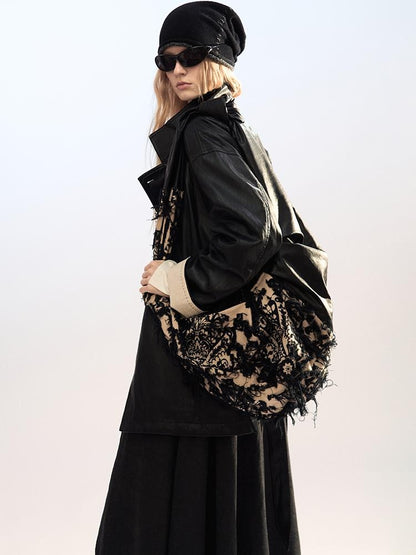 AnnoMundi Fringe Knotted Floral Crescent Hobo Women&