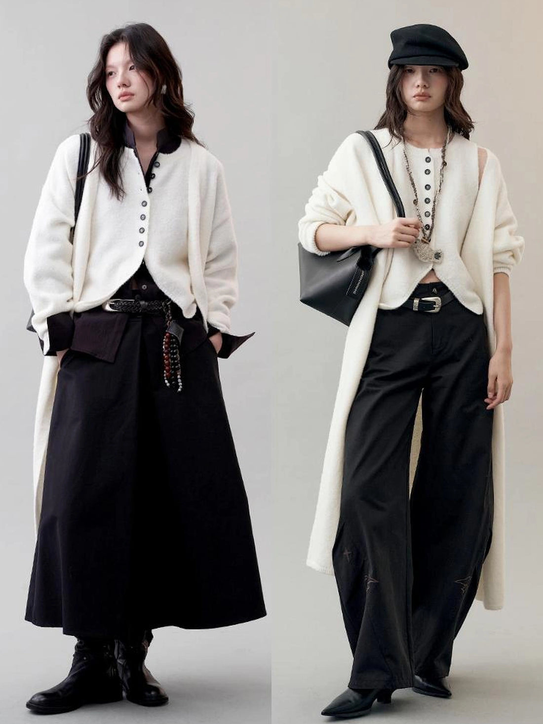 AnnoMundi Frost White Dream Long Knit Vest Set Suits