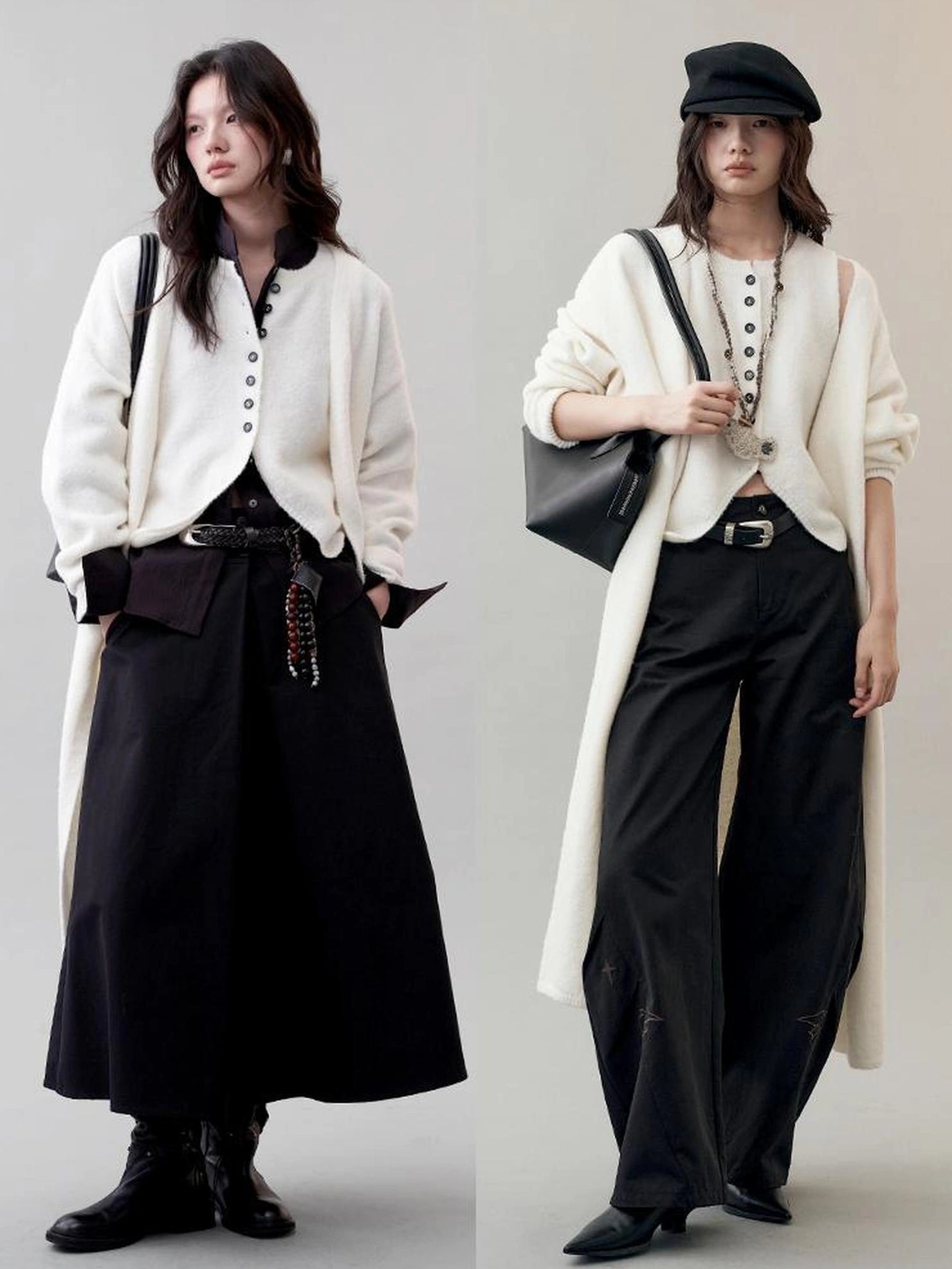 AnnoMundi Frost White Dream Long Knit Vest Set Suits