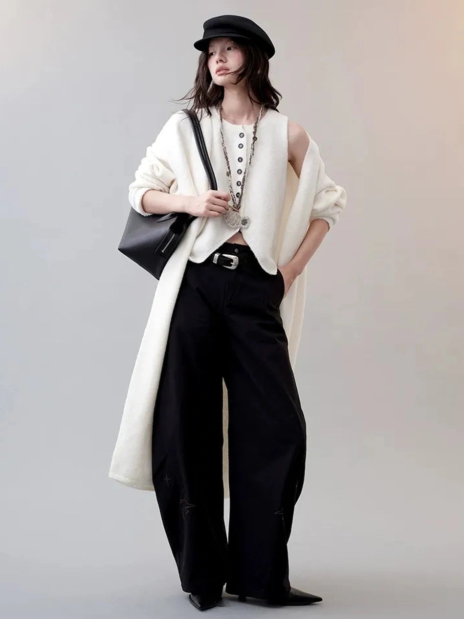 AnnoMundi Frost White Dream Long Knit Vest Set Suits