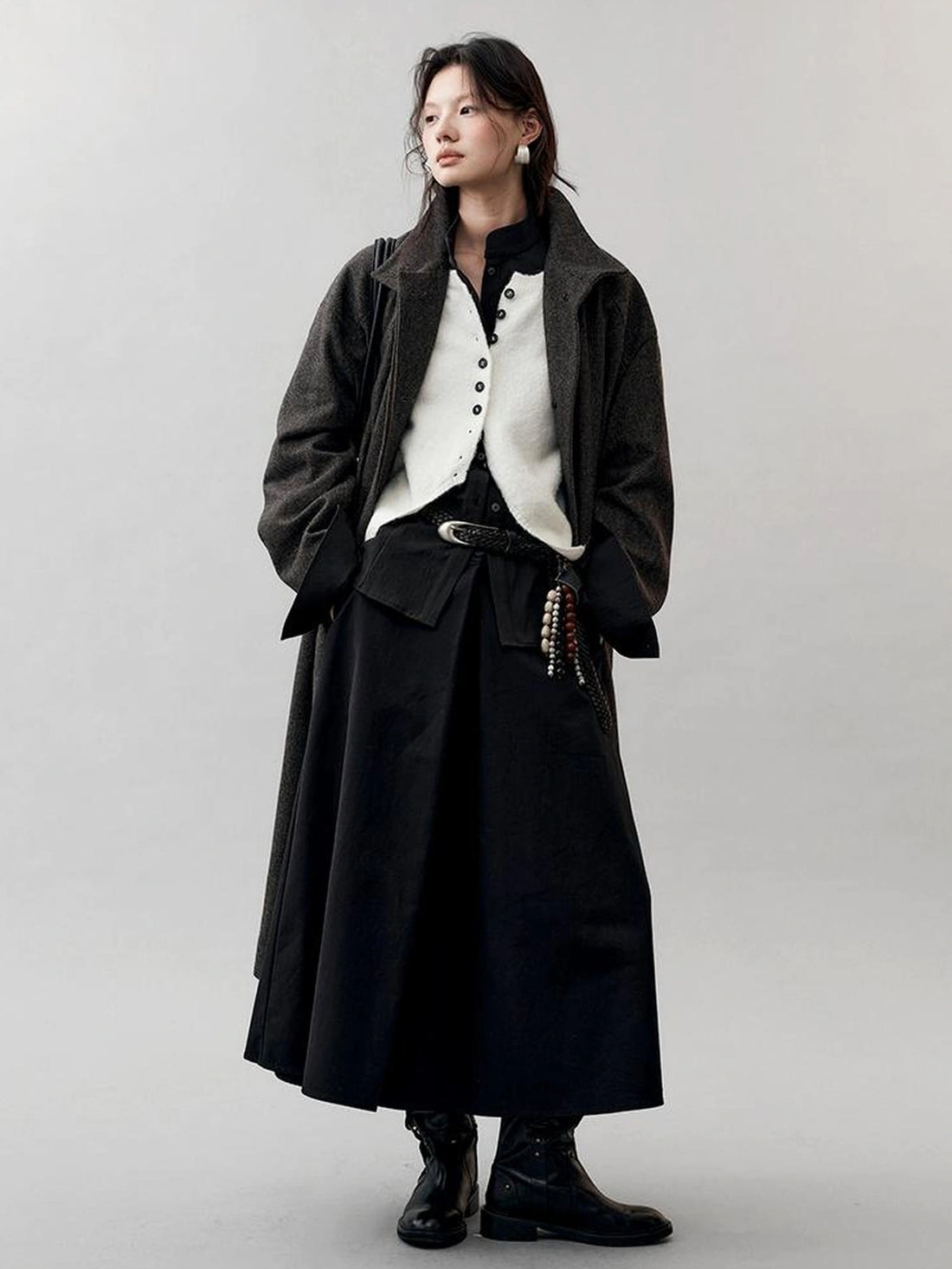 AnnoMundi Frost White Dream Long Knit Vest Set Suits