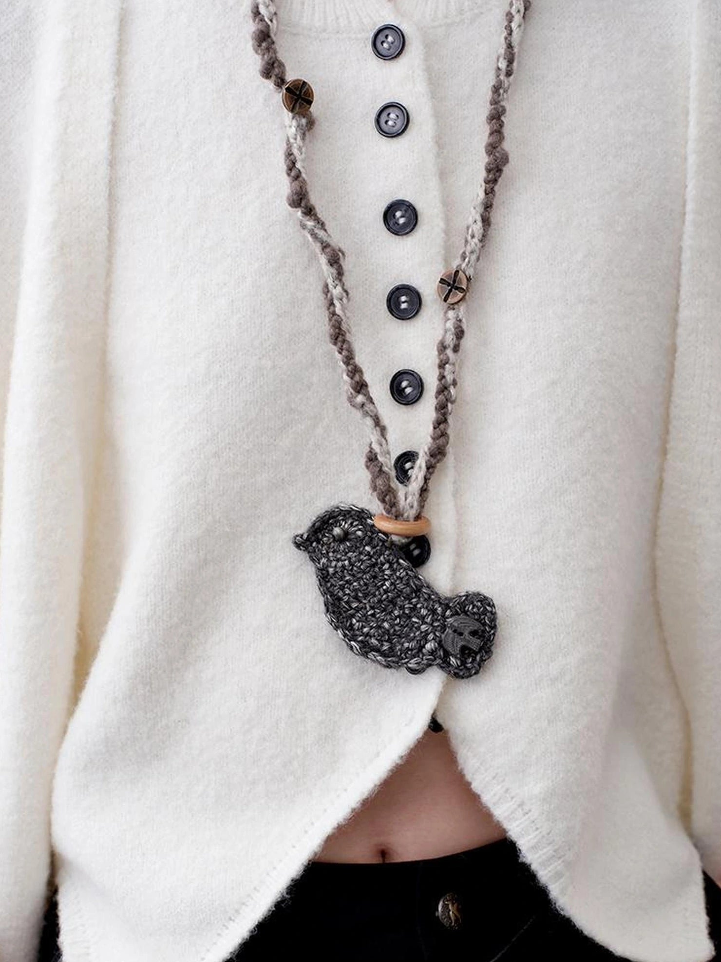 AnnoMundi Frost White Dream Long Knit Vest Set Suits