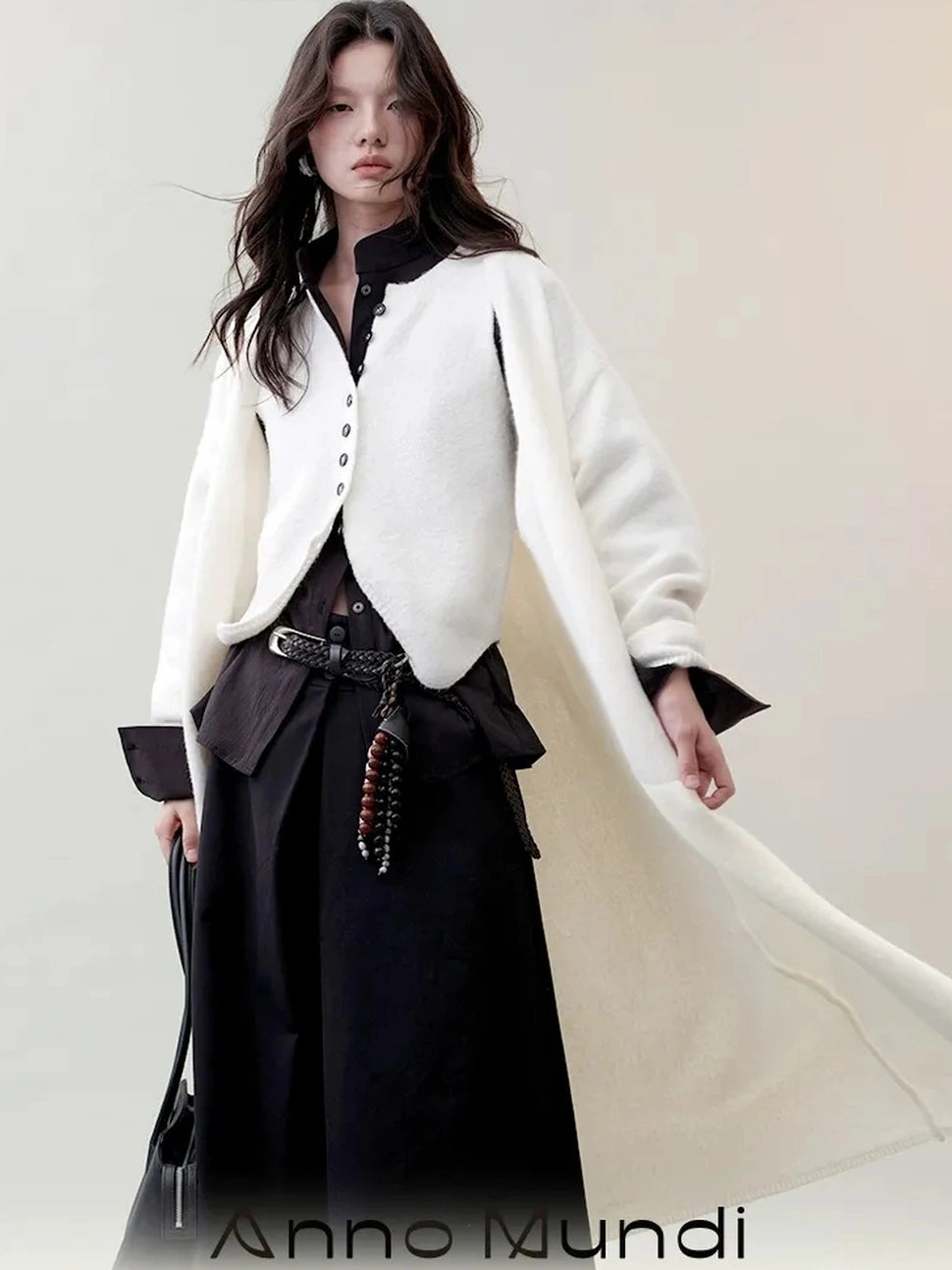 AnnoMundi Frost White Dream Long Knit Vest Set Suits