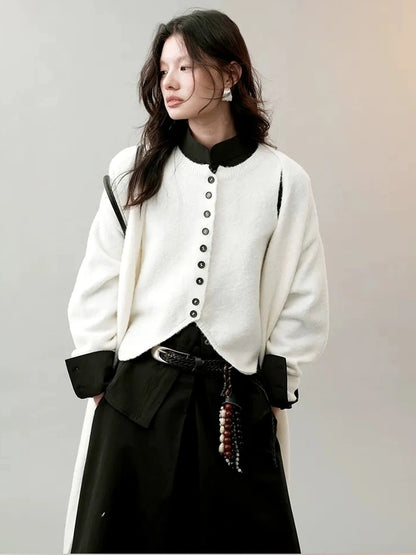 AnnoMundi Frost White Dream Long Knit Vest Set Suits