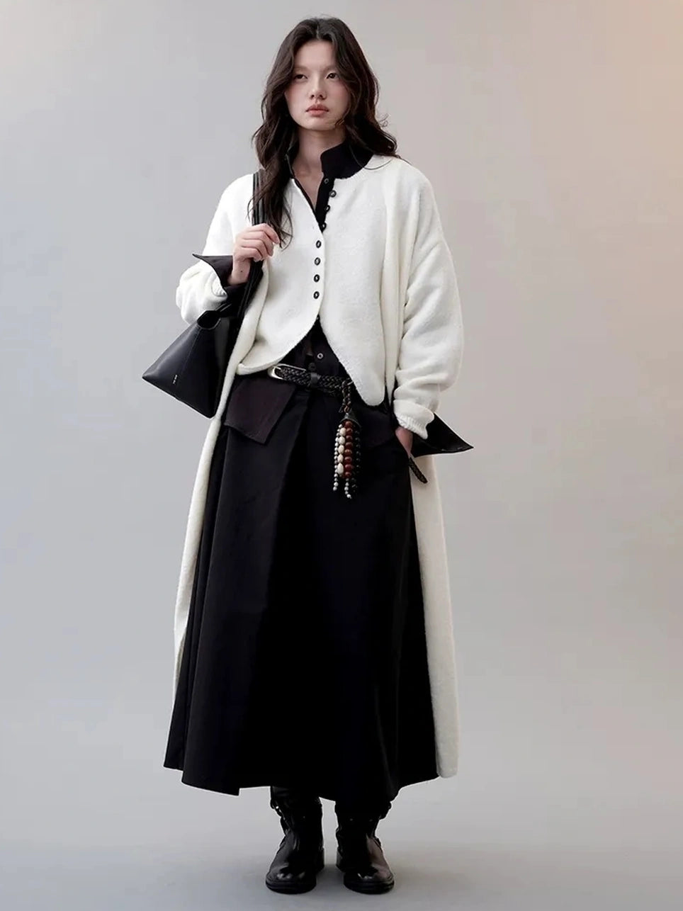 AnnoMundi Frost White Dream Long Knit Vest Set Suits