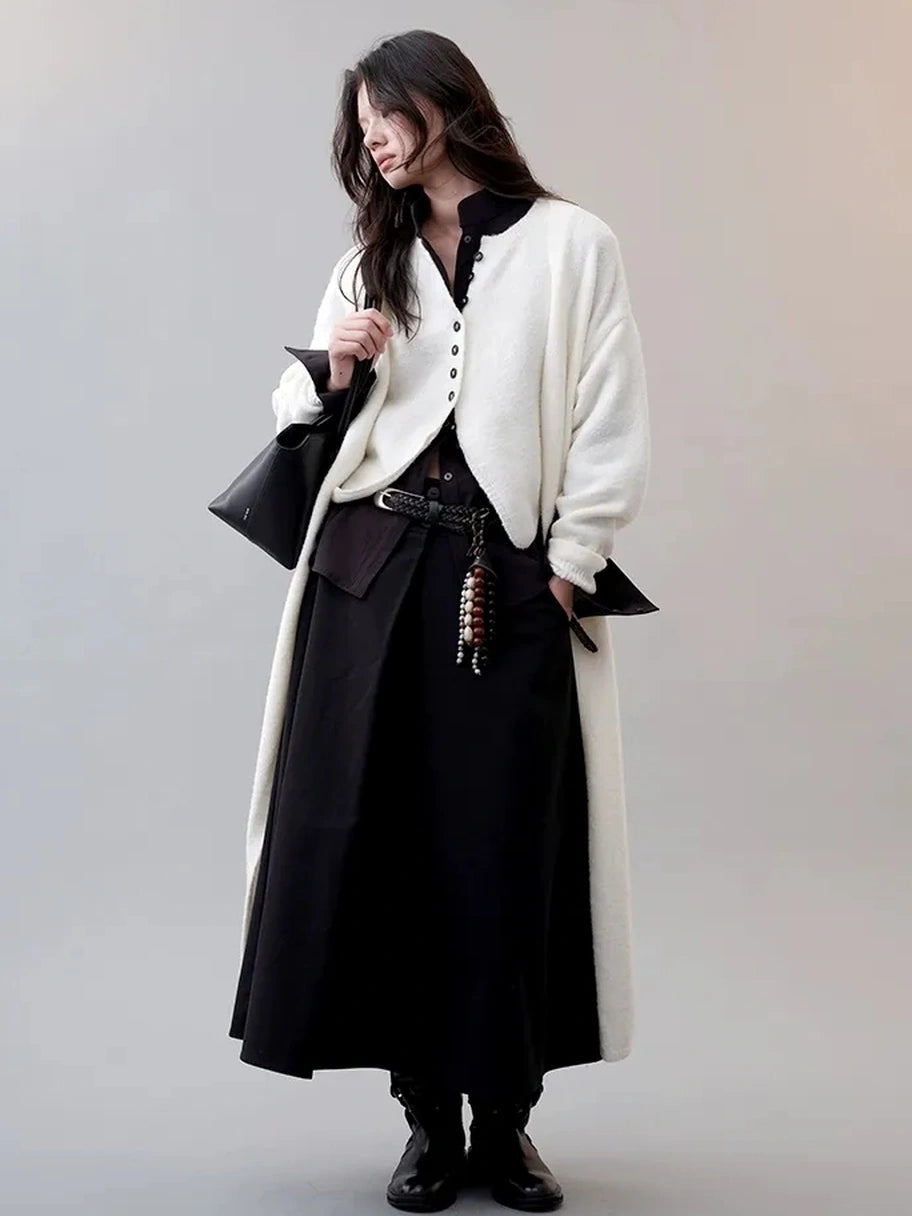 AnnoMundi Frost White Dream Long Knit Vest Set Suits